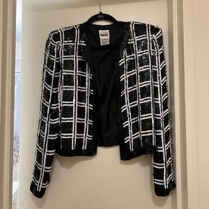 Vintage 1990s- Leslie Fay Evenings Sequin Box Jacket - Chanel Style